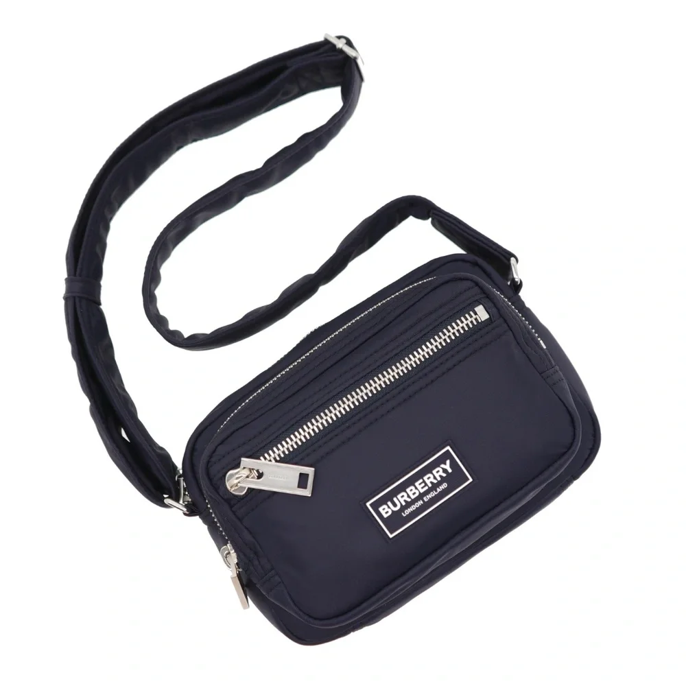 Burberry Warner Camera Crossbody Bag Navy Blue Nylon New